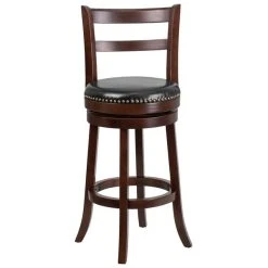 Flash Furniture TA-16029-CA-GG Cappuccino Wood Bar Height Ladder Back Stool With Black Leather Swivel Seat 5 Flash Furniture TA-16029-CA-GG Cappuccino Wood Bar Height Ladder Back Stool With Black Leather Swivel Seat -Zown Shop 1423804