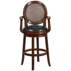 Flash Furniture TA-550430-E-GG Expresso Bar Height Woven Rattan Back Stool With Black Leather Swivel Seat 5 Flash Furniture TA-550430-E-GG Expresso Bar Height Woven Rattan Back Stool With Black Leather Swivel Seat -Zown Shop 1424565