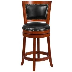 Flash Furniture TA-355526-LC-CTR-GG Light Cherry Counter Height Panel Back Stool With Black Leather Swivel Seat 5 Flash Furniture TA-355526-LC-CTR-GG Light Cherry Counter Height Panel Back Stool With Black Leather Swivel Seat -Zown Shop 1424749