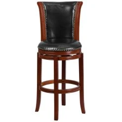 Flash Furniture TA-220130-DC-GG Dark Chestnut Wood Bar Height Panel Back Stool And Black Leather Swivel Seat 5 Flash Furniture TA-220130-DC-GG Dark Chestnut Wood Bar Height Panel Back Stool And Black Leather Swivel Seat -Zown Shop 1425704