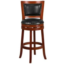 Flash Furniture TA-355530-LC-GG Light Cherry Wood Bar Height Panel Back Stool With Black Leather Swivel Seat 5 Flash Furniture TA-355530-LC-GG Light Cherry Wood Bar Height Panel Back Stool With Black Leather Swivel Seat -Zown Shop 1425722