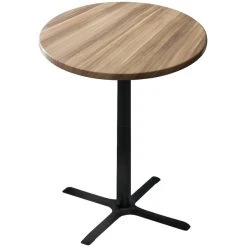 Holland Bar Stool OD211-3030BWOD36RNat 36" Round Natural Outdoor / Indoor Standard Height Table With Cross Base