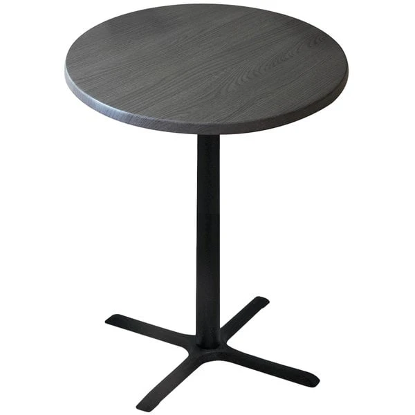 Holland Bar Stool OD211-3030BWOD36RChar 36" Round Charcoal Outdoor / Indoor Standard Height Table With Cross Base 1 Holland Bar Stool OD211-3030BWOD36RChar 36" Round Charcoal Outdoor / Indoor Standard Height Table With Cross Base