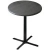 Holland Bar Stool OD211-3030BWOD30RChar 30" Round Charcoal Outdoor / Indoor Standard Height Table With Cross Base