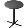 Holland Bar Stool OD211-3036BWOD30RChar 30" Round Charcoal Outdoor / Indoor Counter Height Table With Cross Base