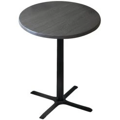 Holland Bar Stool OD211-3042BWOD30RChar 30" Round Charcoal Outdoor / Indoor Bar Height Table With Cross Base