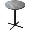 Holland Bar Stool OD211-3042BWOD36RGryStn 36" Round Greystone Outdoor / Indoor Bar Height Table With Cross Base