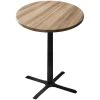 Holland Bar Stool OD211-3042BWOD36RNat 36" Round Natural Outdoor / Indoor Bar Height Table With Cross Base
