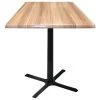 Holland Bar Stool OD211-3042BWOD36SQNat 36" Square Natural Outdoor / Indoor Bar Height Table With Cross Base