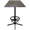 Holland Bar Stool OD21642BWOD30SQChar 30" Square Charcoal Outdoor / Indoor Bar Height Table With Foot Rest Base