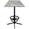 Holland Bar Stool OD21642BWOD30SQGryStn 30" Square Greystone Outdoor / Indoor Bar Height Table With Foot Rest Base