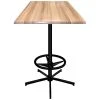 Holland Bar Stool OD21642BWOD36SQNat 36" Square Natural Outdoor / Indoor Bar Height Table With Foot Rest Base