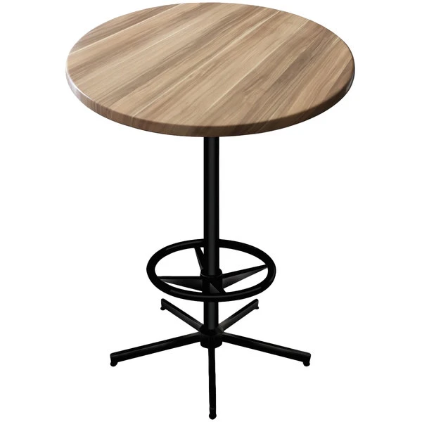 Holland Bar Stool OD21642BWOD36RNat 36" Round Natural Outdoor / Indoor Bar Height Table With Foot Rest Base 1 Holland Bar Stool OD21642BWOD36RNat 36" Round Natural Outdoor / Indoor Bar Height Table With Foot Rest Base