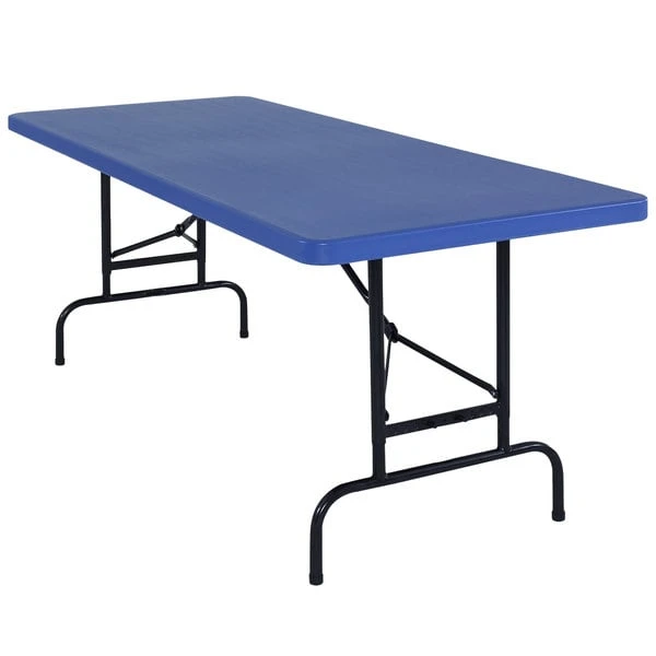 National Public Seating NPS Adjustable Folding Table, 30" X 72" Plastic, Blue - BTA-3072-04 1 National Public Seating NPS Adjustable Folding Table, 30" X 72" Plastic, Blue - BTA-3072-04