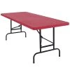 National Public Seating NPS Adjustable Folding Table, 30" X 72" Plastic, Red - BTA-3072-40
