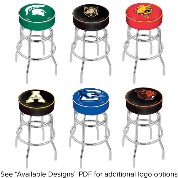 Holland Bar Stool NCAA Logo Double Ring Swivel Bar Stool With 4" Padded Seat 2 Holland Bar Stool NCAA Logo Double Ring Swivel Bar Stool With 4" Padded Seat - Image 2