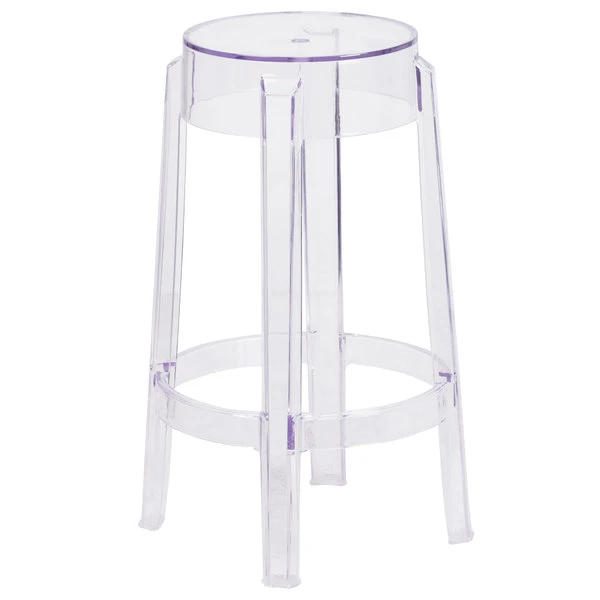 Flash Furniture FH-118-APC1-GG Transparent Polycarbonate Outdoor / Indoor Counter Height Stackable Stool With Drain Hole Seat 1 Flash Furniture FH-118-APC1-GG Transparent Polycarbonate Outdoor / Indoor Counter Height Stackable Stool With Drain Hole Seat