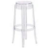 Flash Furniture FH-118-APC2-GG Transparent Polycarbonate Outdoor / Indoor Bar Height Stackable Stool With Drain Hole Seat