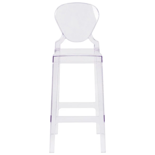 Flash Furniture OW-TEARBACK-29-GG Ghost Transparent Polycarbonate Outdoor / Indoor Bar Height Stool With Tear Back 3 Flash Furniture OW-TEARBACK-29-GG Ghost Transparent Polycarbonate Outdoor / Indoor Bar Height Stool With Tear Back - Image 3
