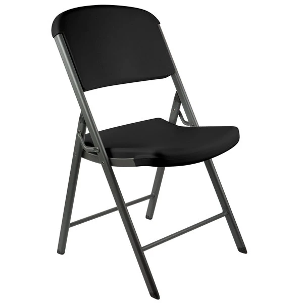 Lifetime 80187 Black Contoured Folding Chair - 4/Pack 2 Lifetime 80187 Black Contoured Folding Chair - 4/Pack - Image 2