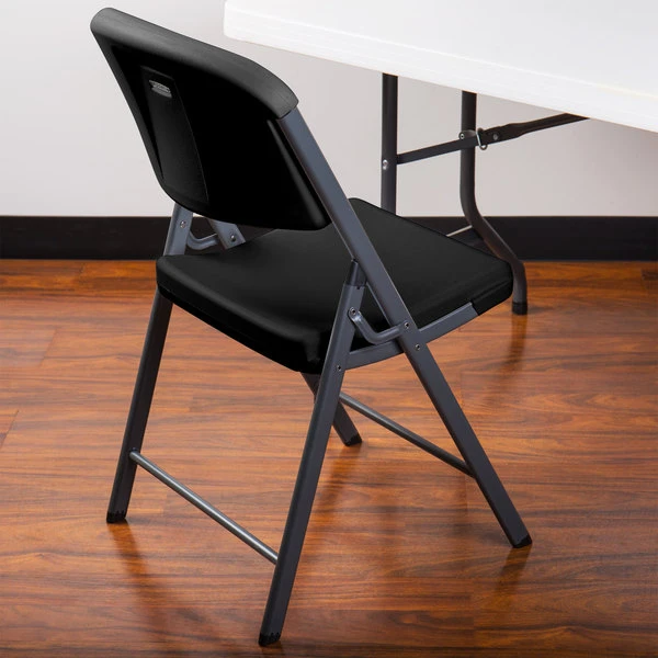 Lifetime 80187 Black Contoured Folding Chair - 4/Pack 1 Lifetime 80187 Black Contoured Folding Chair - 4/Pack