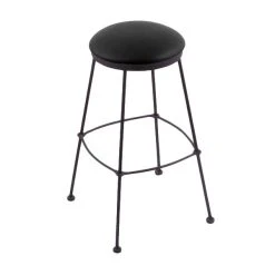 Holland Bar Stool 303025BWBlkVinyl Black Wrinkle Steel Counter Height Stool With Black Vinyl Seat