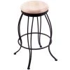 Holland Bar Stool 300030BWNatMpl Georgian Black Wrinkle Steel Bar Height Swivel Stool With Natural Maple Wood Seat