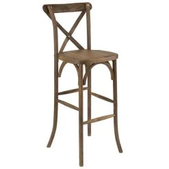 Flash Furniture XA-X-BAR-GO-GG Hercules Dark Antique Wood Stackable Cross Back Barstool