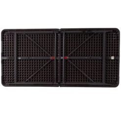 Flash Furniture DAD-LF-122Z-GG 23 1/2" X 48 1/4" Rectangular Brown Wood Grain Commercial Duty Plastic Bi-Fold Adjustable Height Folding Table 6 Flash Furniture DAD-LF-122Z-GG 23 1/2" X 48 1/4" Rectangular Brown Wood Grain Commercial Duty Plastic Bi-Fold Adjustable Height Folding Table -Zown Shop 1556999