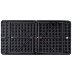 Flash Furniture DAD-LF-122Z-DG-GG 23 1/2" X 48 1/4" Rectangular Dark Gray Commercial Duty Plastic Bi-Fold Adjustable Height Folding Table -Zown Shop 1557003