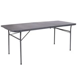 Flash Furniture DAD-LF-183Z-DG-GG 30" X 72" Rectangular Dark Gray Commercial Duty Plastic Bi-Fold Folding Table