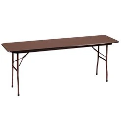 Correll 18" X 96" Rectangular Walnut High Pressure Heavy Duty Folding Table
