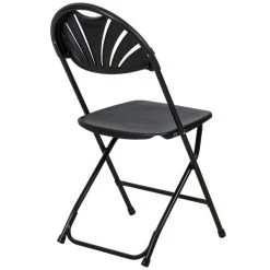 Lancaster Table & Seating Black Plastic Fan Back Folding Chair -Zown Shop 1600913