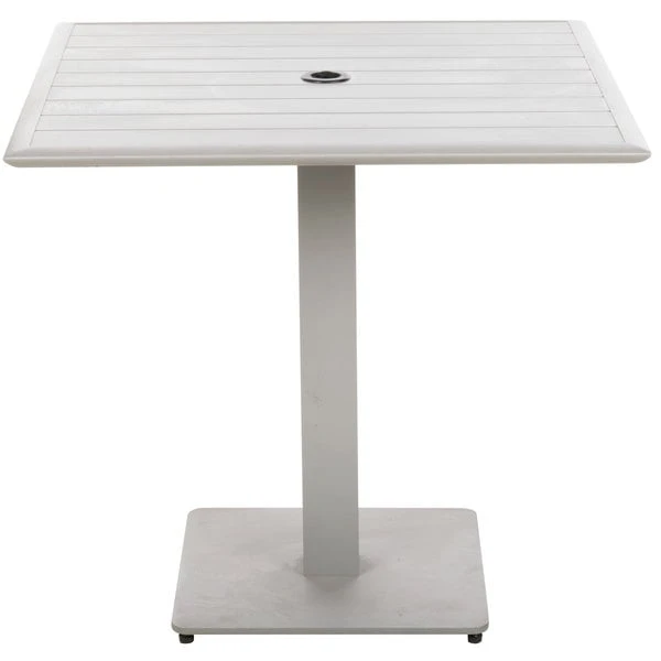 BFM Seating South Beach 36" X 36" Outdoor / Indoor Square Tabletop And Table Base With Umbrella Hole 1 BFM Seating South Beach 36" X 36" Outdoor / Indoor Square Tabletop And Table Base With Umbrella Hole