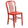 Flash Furniture CH-61200-18-RED-GG Red Metal Indoor / Outdoor Chair With Vertical Slat Back