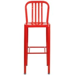 Flash Furniture CH-61200-30-RED-GG 30" Red Metal Indoor / Outdoor Bar Height Stool With Vertical Slat Back 5 Flash Furniture CH-61200-30-RED-GG 30" Red Metal Indoor / Outdoor Bar Height Stool With Vertical Slat Back -Zown Shop 1615926