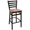 BFM Seating Lima Sand Black Steel Bar Height Chair With Autumn Ash Wooden Seat