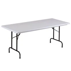 Correll 30" X 72" Gray Granite Heavy-Duty Antimicrobial Plastic Folding Table