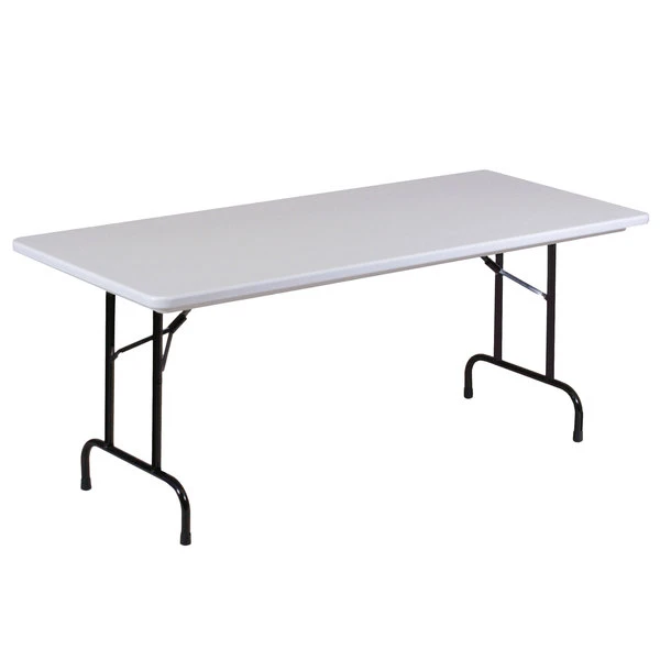 Correll 30" X 72" Gray Granite Heavy-Duty Antimicrobial Plastic Folding Table 1 Correll 30" X 72" Gray Granite Heavy-Duty Antimicrobial Plastic Folding Table