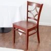 Lancaster Table & Seating Mahogany Finish Wooden Diamond Back Cafe Chair