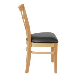 Lancaster Table & Seating Natural Wooden Window Back Chair With 2 1/2" Padded Seat 6 Lancaster Table & Seating Natural Wooden Window Back Chair With 2 1/2" Padded Seat -Zown Shop 1667783