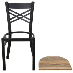 Lancaster Table & Seating Black Finish Cross Back Chair With Driftwood Seat 7 Lancaster Table & Seating Black Finish Cross Back Chair With Driftwood Seat -Zown Shop 1672817