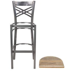 Lancaster Table & Seating Clear Coat Finish Cross Back Bar Stool With Driftwood Seat 8 Lancaster Table & Seating Clear Coat Finish Cross Back Bar Stool With Driftwood Seat -Zown Shop 1672826