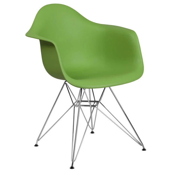 Flash Furniture FH-132-CPP1-GN-GG Alonza Green Plastic Chair With Chrome Base 1 Flash Furniture FH-132-CPP1-GN-GG Alonza Green Plastic Chair With Chrome Base
