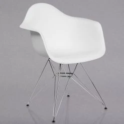 Flash Furniture FH-132-CPP1-WH-GG Alonza White Plastic Chair With Chrome Base
