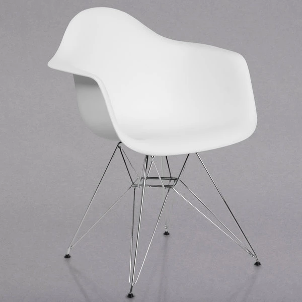 Flash Furniture FH-132-CPP1-WH-GG Alonza White Plastic Chair With Chrome Base 1 Flash Furniture FH-132-CPP1-WH-GG Alonza White Plastic Chair With Chrome Base