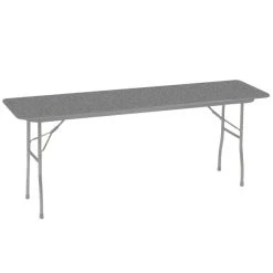 Correll 18" X 96" Rectangular Gray Granite High Pressure Heavy Duty Folding Table