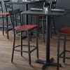 Lancaster Table & Seating Black Finish Cross Back Bar Stool With Mahogany Wood Seat