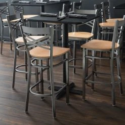 Lancaster Table & Seating Clear Coat Finish Cross Back Bar Stool With Natural Wood Seat 5 Lancaster Table & Seating Clear Coat Finish Cross Back Bar Stool With Natural Wood Seat -Zown Shop 1710365