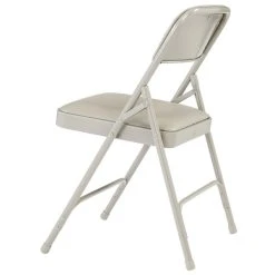 National Public Seating 1202 Gray Metal Folding Chair With 1 1/4" Warm Gray Vinyl Padded Seat 5 National Public Seating 1202 Gray Metal Folding Chair With 1 1/4" Warm Gray Vinyl Padded Seat -Zown Shop 1713622